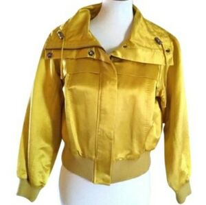 Silk Culture - Mustard‎ Silk Blend Bomber Jacket
